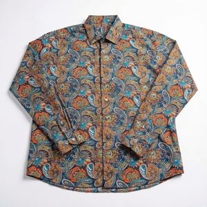 Paisley Patterned Men's XL Shirt Multicolor -Alan Flusser / Preowned